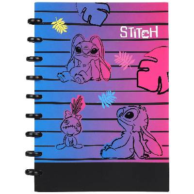 Тетрадка със спирала Cool Pack Disney - Stitch Purple, B5, 100 листа, квадратчета (91507PTR)