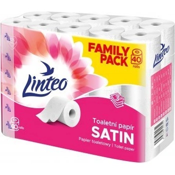 Linteo Тоалетна хартия Linteo Satin 40 ролки, 3-слойна, ролка 15 м