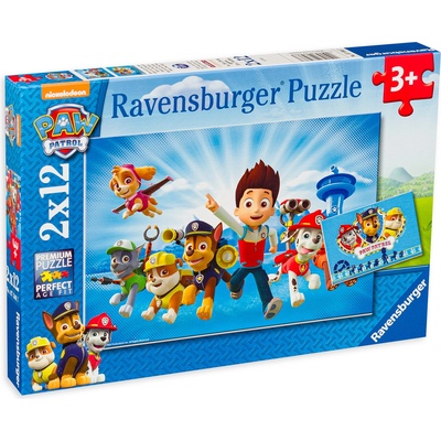 Ravensburger Пъзел Ravensburger от 2 x 12 части - Райдър и Пес патрул (07586)