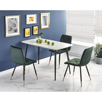 Image 1 of Halmar Трапезен комплект BM-Marco 1, бял мрамор + 4 стола КH438