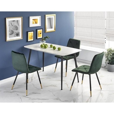 Halmar Трапезен комплект BM-Marco 1, бял мрамор + 4 стола КH438