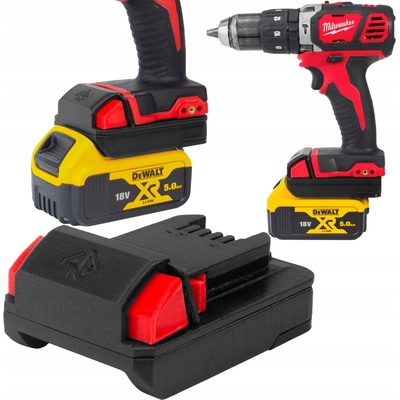 P4U ADAPTÉR PŘECHODKA Z BATERIE DEWALT XR 18V 20V NA NÁŘADÍ MILWAUKEE M18