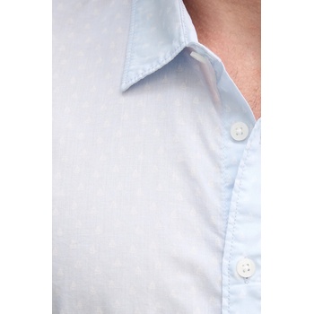 Pepe Jeans Памучна риза Pepe Jeans в синьо с кройка по тялото с класическа яка PM3090818 (PM3090818)