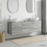 vidaXL Комплект мебели за баня 3 бр. Сив Сонома 49, 5 x 44, 5 x 65 см (3405896)
