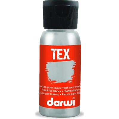 Darwi TEX Farba na textil 100050080 metalická strieborná 50 ml