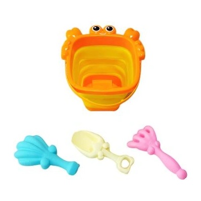 Комплект за пясък - Сгъваема кофичка Рак с аксесоари 4 бр