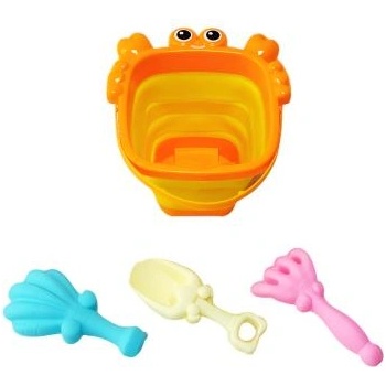 Комплект за пясък - Сгъваема кофичка Рак с аксесоари 4 бр