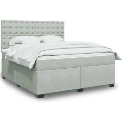 vidaXL 11461.3290990 Boxspring postel s matrací světle šedá samet