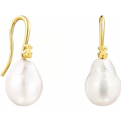 Tous Luxusné pozlátené náušnice s perlami Gloss 1003929300