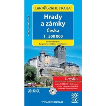 Mapa Hrady a zámky České republiky 1:500 t. 2015