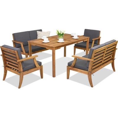 Garden Point Градински мебели от акациево дърво Danang Apetito 6 Garden Point (GAP414-6)