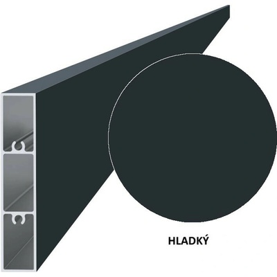 Hliníková plotová lamela 80x16 mm, tvar obdélník, antracit RAL7016, hladký povrch 2m +/- 5mm (AL-PV2-A-2)