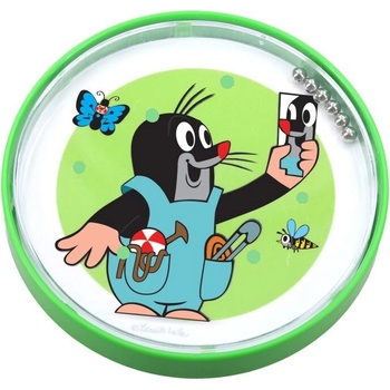 KRTEK Hra kuličkové bludiště labyrint kulatý 9cm Krteček plast 4 barvy