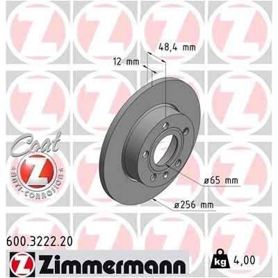 Brzdový kotúč ZIMMERMANN 600.3222.20 (600322220)