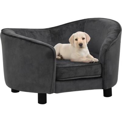vidaXL Dog sofa 69x49x40 cm dark grey plush 171022