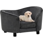vidaXL Dog sofa 69x49x40 cm dark grey plush 171022