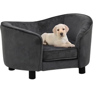 vidaXL Dog sofa 69x49x40 cm dark grey plush 171022
