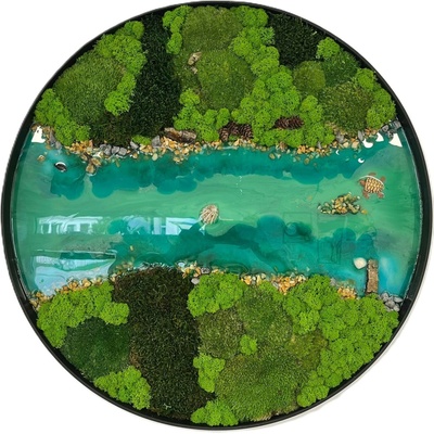 Machový kruh s epoxidom - nature Veľkosť rámu: 30cm