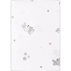 Lorelli Чаршаф от ранфорс Lorelli - Little Rabbits, 150 х 100 cm, сив (20051326601) - ozone