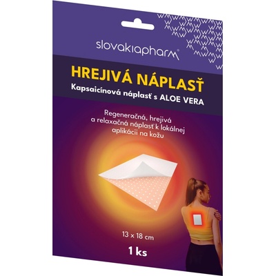 Slovakiapharm Hrejivá náplasť kapsaicínová s aloe vera (13 x 18 cm) 1 ks