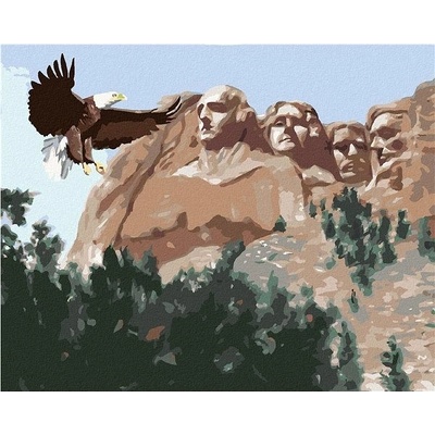 zuty Malování Podle Čísel Orel U Mount Rushmore D. Rusty Rust 40 x 50 Cm Plátno Rám