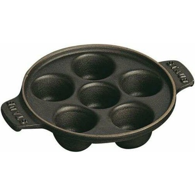 Staub Liatinový tanier na slimáky - 6 priehlbín čierna 1301523