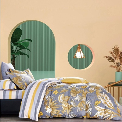 Png Панагюрище Двоен спален комплект с един плик Флора памучен сатен