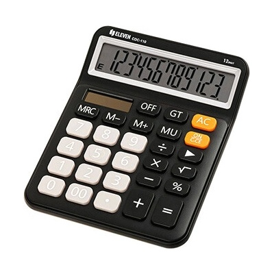 Eleven Kalkulačka CDC-110-BK, černá, stolní, dvanáctimístná, duální napájení