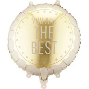 Party Deco Кръгъл фолиен балон You Are The Best със златист надпис (FB340)