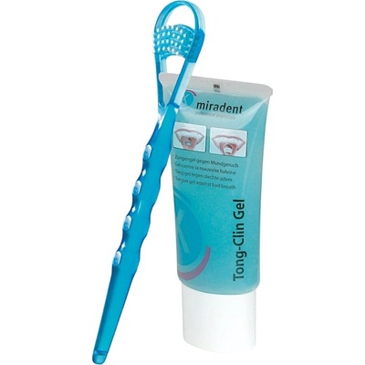 Miradent Čistič jazyka s čistiacim jazykovým gélom 50 ml Tong-Clin Set