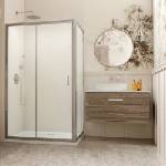 Radaway Правоъгълна душ кабина с плъзгаща се врата Radaway Premium Plus DWJ+S 110x75 см, гланцово-прозрачно хромирано покритие (33302-01-01N+33402-01-01N)