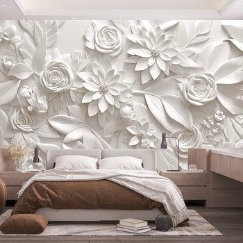 Decono Фототапет 3d Бели цветя