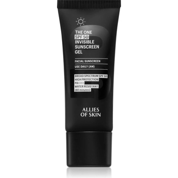 ALLIES OF SKIN Deluxe The One SPF 50 Invisible Sunscreen Gel слънцезащитен крем за лице с висока UV защита SPF 50 20ml