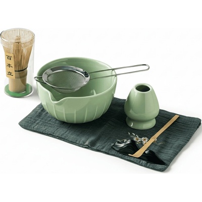 Matcha set na tradičnú prípravu – miska s výlevkou, bambusová metlička a príslušenstvo