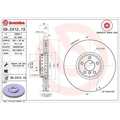 Brzdový kotúč BREMBO 09.C412.13