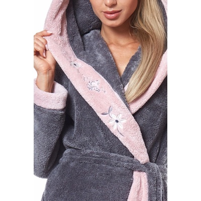 L&L dámský župan 9145 dlouhý Tmavě šedá – Zbozi.Blesk.cz