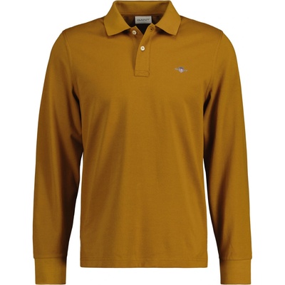 Gant polokošela Reg Shield LS Pique Rugger hnedá