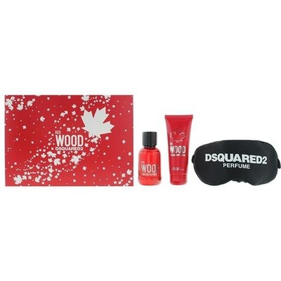 Dsquared2 Dsquared2 Red Wood комплект Тоалетна вода EDT за жени 50 мл + Shower Gel & Shampoo 2-in-1 50 мл + маска за сън
