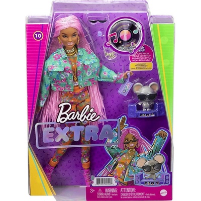 Mattel Barbie Extra Кукла Pink Braids Hair Dark Skin (GXF09)