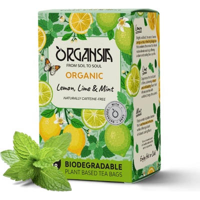 ORGANSIA Lemon lime & mint ovocno-bylinný čaj BIO 18 sáčkov