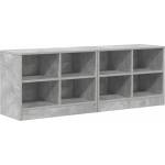 vidaXL Шкаф за легло с рафт 2 бр. Бетонно сиво 66 x 33 x 48 см (893726)
