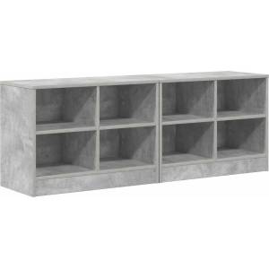 vidaXL Шкаф за легло с рафт 2 бр. Бетонно сиво 66 x 33 x 48 см (893726)