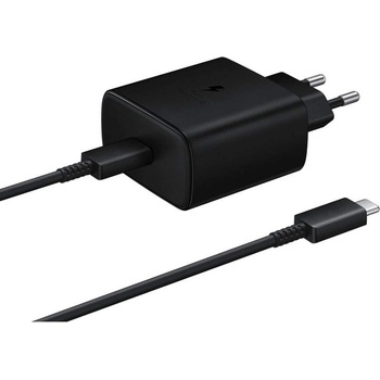 Samsung PD 45W Wall Charger EP-TA845XBEGWW - захранване с технология за бързо зареждане и кабел с USB-C изход (черен) (ритейл опаковка)