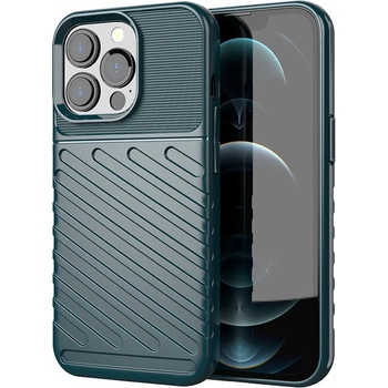 HQWear Калъф Silicone Thunder Case Flexible Tough Rugged, за iPhone 13 Pro, зелен (KXG0014951)