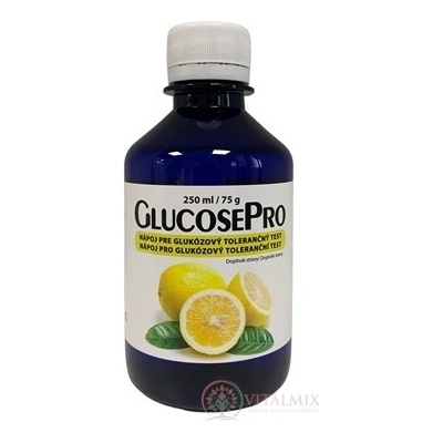 GlucosePro 75 g nápoj pre glukózový tolerančný test citrón 250 ml