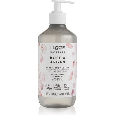 I Love Naturals Rose & Argan тоалетно мляко за тяло 500ml