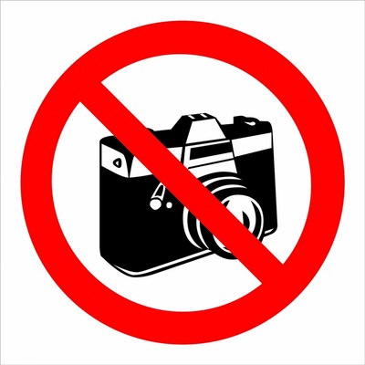 Walteco Zákaz fotografování - symbol 90x90mm, samolepka , 20112