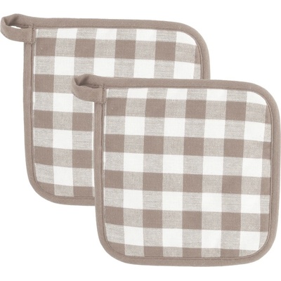 Tiseco Home Studio Памучни ръкавици за фурна в комплект от 2 бр. Gingham - Tiseco Home Studio (9685TAUPE)