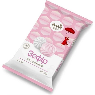 Jaco Marshmallow bílo růžové jemné žužu bílo růžové pěnové bonbony tradiční ukrajinská cukrovinka 350 g