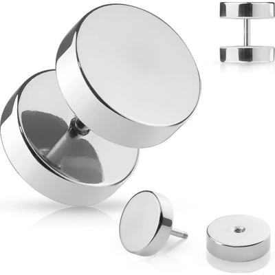Šperky Eshop Zrcadlově lesklý falešný piercing do ucha z chirurgické oceli hladký silnější kroužek S47.13